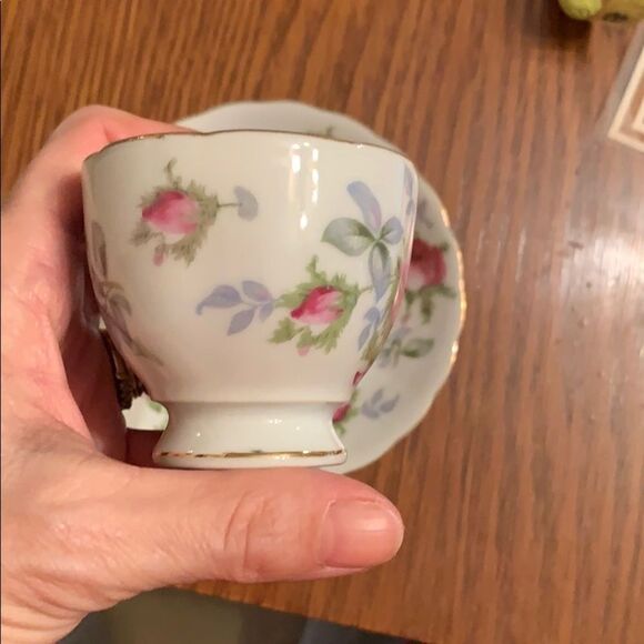 Vtg Lefton small rose pattern cup & saucer - Picture 7 of 8